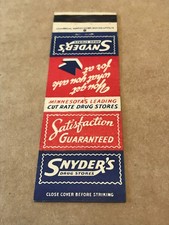 Vintage Snyder's Drug Store - Matchcover, Matchbook picture