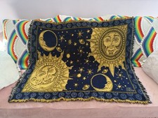 VTG 90’s Celestial Sun Moon Horizontal Throw Blanket Northwest Company  picture