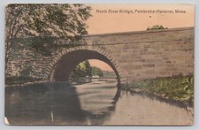 1914 North River Bridge Pembroke-Hanover Mass. Stone Arch Postcard picture