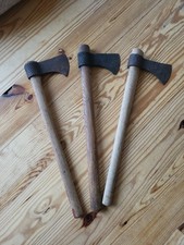 3 Vintage Tomahawk Axes Made From A Farriers Rasp Hatchet Viking w/ Wood Handles picture