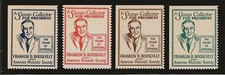 FRANKLIN D ROOSEVELT - STAMP COLLECTOR FOR PRESIDENT - COMPLETE SET OF 4 STAMPS picture