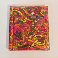 Vintage Photo Album 60s 70s Groovy Paisley Orange Pink Yellows Great Condition picture