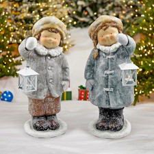Zaer Ltd. Tushkas Boy & Girl Lantern Christmas Figurines Set picture