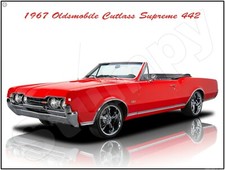 1967 Oldsmobile Cutlass Supreme 442 Metal Sign 9