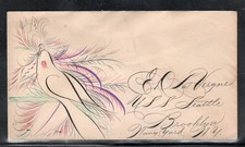 C. 1916 Unsent Calligraphic Cover, USS Seattle, Navy Yard, W/Eagle. picture