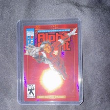 SkyBox 1992 Marvel Masterpieces '92 Platinum Northstar #69-V Red Prism Insert picture