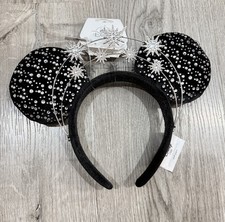 Disney Park 2026 Black Crown Star Rhinestone Celestial Halo Jeweled Minnie Ears picture