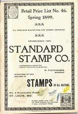 US STANDARD 1899 STAMP CATALOG GOOD CONDITION 80 PAGES 4 X 6 INCHES B1507E picture