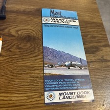 Meet New Zealand Mount Cook Airlines Landlines Travel Pamphlet 1970s 6 Pgs picture