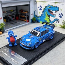 1:64 RWB 993 High Wing Blue T-Rex Livery Model Car Collectible Display picture