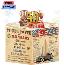 3D Pop Up 50th Birthday Card Gifts for Him, Vintage 50 Year Old Card, 3D POP UP, picture