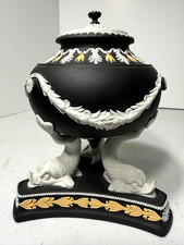 Rare Wedgwood Jasperware Tri Color Potpourri Pastel Burner -Black Basalt Org. Bx picture