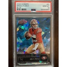 2022 Panini Honors Brock Purdy Blue Ice Rookie 06/15 PSA 10 POP 2 49ers RC picture