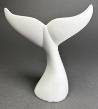 Minimalist White Porcelain Whale Tail Sculpture 7
