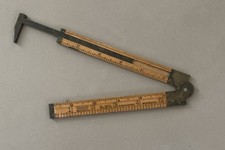 Vintage Stanley Boxwood & Brass No. 36 ½ Folding Rule with Caliper picture