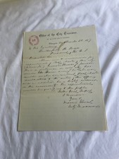 CIVIL WAR DELAWARE GENERAL THOMAS J JORDAN REFERENCE LETTER TO PRES. HAYES 1877 picture