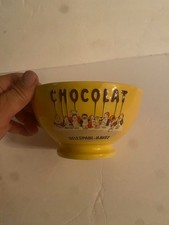Vintage Chocolat Delespaul-Havez Yellow Footed Bowl Ceramic Halluin France picture