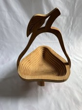 Vintage Wooden Trivet/Collapsible wooden pear bowl / Basket Fruit Bowl picture