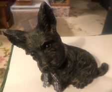 Vintage Black Scottie Dog Figurine 8” Tall Syroco Wood picture