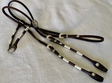 FLEMING Solid STERLING Silver BILLY ROTAL Rolled Ferrule Show HEADSTALL Bridle picture