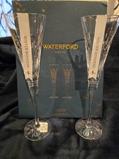 Waterford Winter Wonders Collectible Series Champagne Flutes. NEW. Set of 2 picture