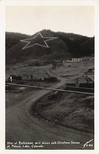 Postcard CO: RPPC Star of Bethlehem Christmas, Palmer Lake, Colorado picture