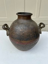 Antique Middle Eastern Egyptian Copper/brass Beans Hammered Cooking Pot Vessel picture