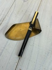 Platinum BelAge Fountain Pen 14K Gold Fine Nib Black Metal Body Japan Vintage picture