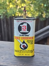 Vintage 3 IN 1 HOUSEHOLD OIL BOLT LOOSENER 3oz vintage gas oil picture