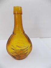 Vintage Wheaton Nuline Amber Glass Bottle Shaking Hands Dove Union 9 1/4 Inches picture
