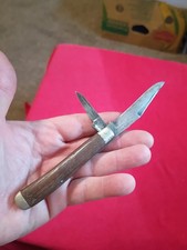 Vintage Maher & Grosh 2 Blade Pocket Knife - Wood Handle picture