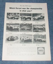 1964 Shell Gasoline Vintage Ad 'Which Ferrari Won the Championship...