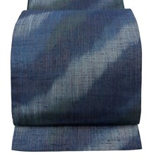 Japanese Fukuro Obi, Geometric Gold Thread, Blue-Purple, Pure Silk picture