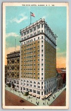 Ten Eyck Hotel Albany NY Postcard New York early skyscraper street scene 1920s picture