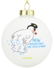 Tree Buddees Snowman Farting - How Snowflakes are Really Made Glass Ornament picture