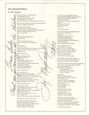 MAYA ANGELOU-HAND SIGNED 1992 POEM-OUR GRANDMOTHER+ENVELOPE-NICE INSCRIPTION picture