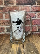Vintage Libbey Heavy Glass Beer Mug Jay Berwanger Heisman Football Pose 6 in picture