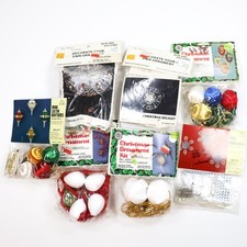 Vtg Christmas Ornament Kits Push Pin Craft Sequin Beads NOS 1970s 1980s Lot of 7 picture