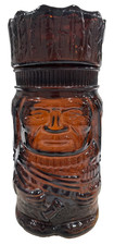 El Producto Cigar Amber Brown Glass Humidor Indian Chief Tobacco Jar 1960s picture