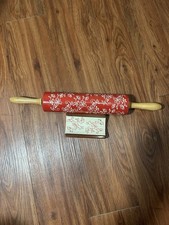 Temp-tations Red Floral Lace Rolling Pin With Stand  By Tara picture