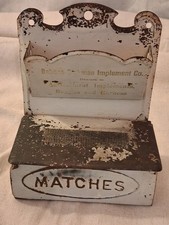 Babson Pitman Implement Co. Vintage Wall-Mount Match Holder 