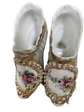 Swan Creations Vintage Victorian Porcelain Fine China Princess Shoe With Flowers picture