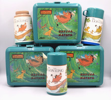 Disney The Lion King Plastic LunchBoxes VTG 90s Aladdin Hakuna Matata Thermoses picture