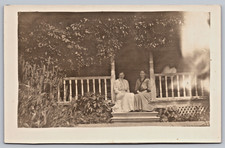 Antique RPPC KRUXO Real Photo Postcard Two Women on Porch c1907-1922 Unused picture