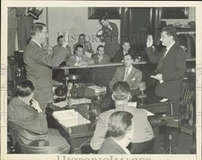 1951 Press Photo Sen. Estes Kefauver at Crime Gambling Probe hearing - nei16035 picture