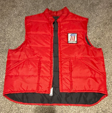 Vintage 1970-1980’s Harley-Davidson Red Quilted Puffer Zip-Up Vest Size Medium picture