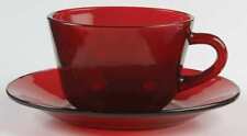 Anchor Hocking R1700 Royal Ruby Cup &Saucer Set 2615396 picture