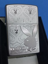 Zippo Playboy Bunny Hearts Satin Chrome Lighter 28077 picture