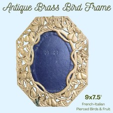 Ormolu Gilt Frame Molded Birds Fruit Floral French Art Nouveau Antique 9in Easel picture