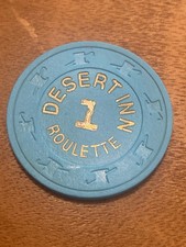 Desert Inn Casino  LAS VEGAS  Blue Vintage Roulette Chip 